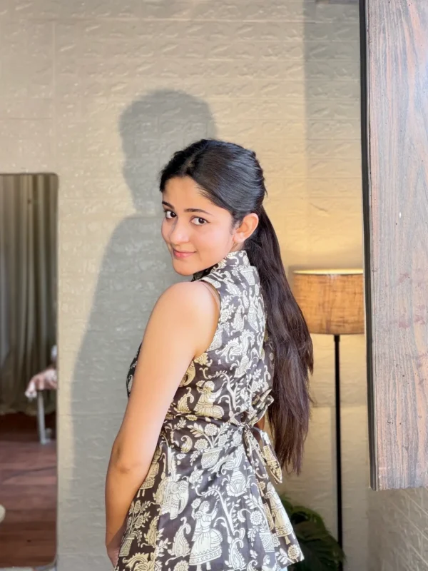 kalamkari cotton sleeveless top for women