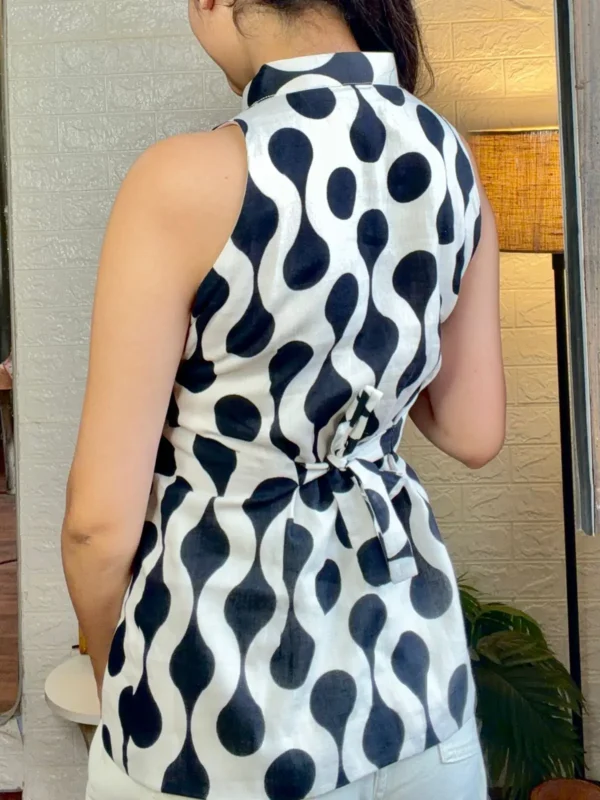 polka cotton corset top